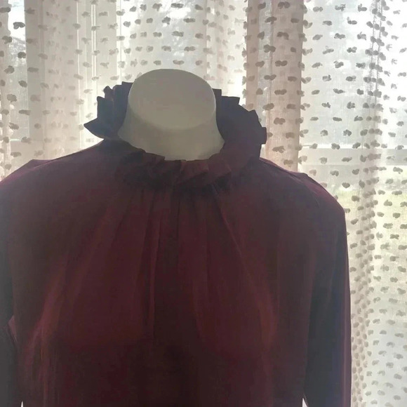 Banana Republic Mixed Media Ruffle Mock-Neck Top - Picture 5 of 14